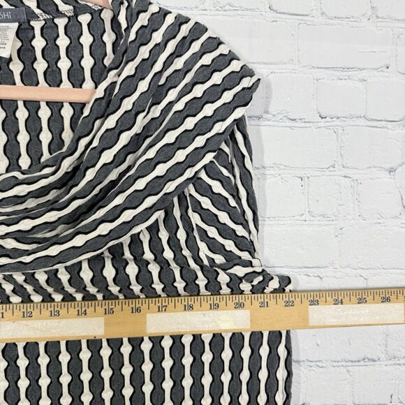 Yushi Tunic Women Large Gray Black Patchwork Knit Lagenlook Artsy Top - Picture 6 of 9